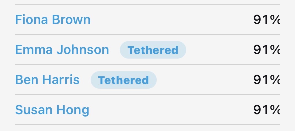 Player tethering